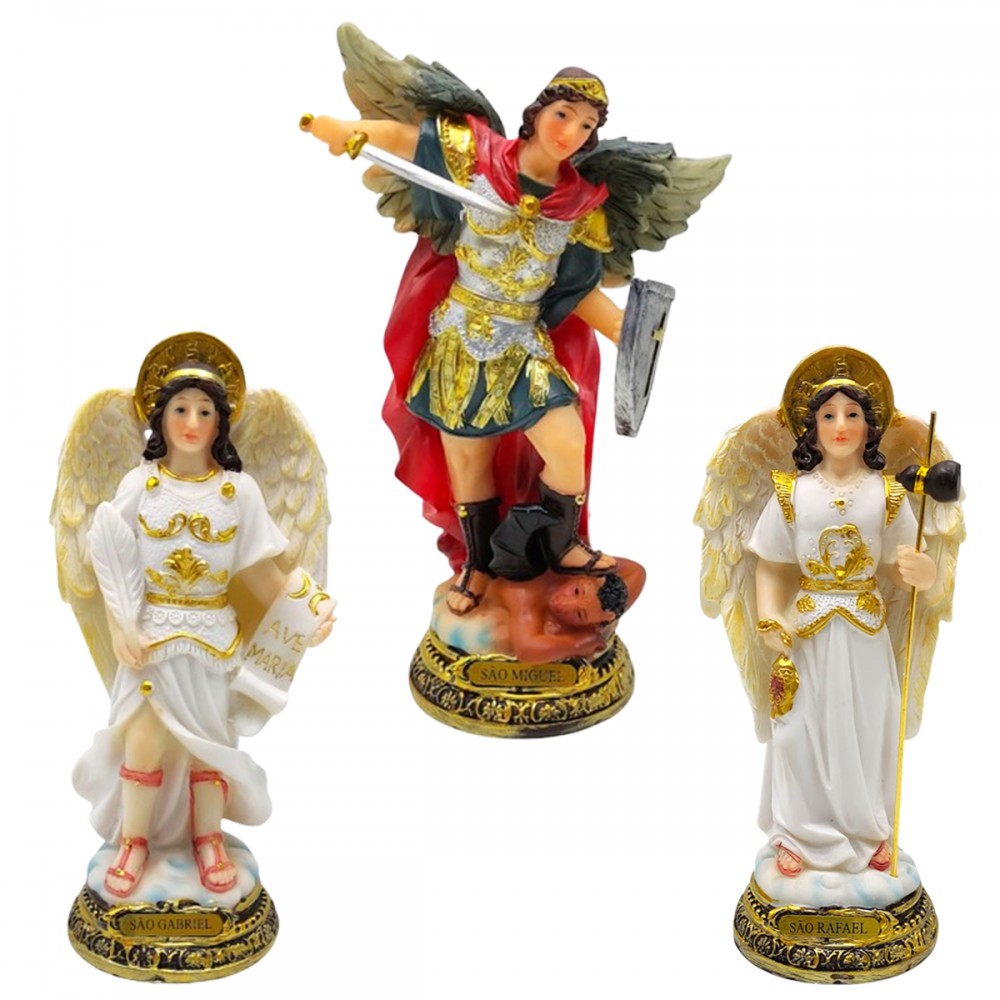 TRÊS ARCANJOS DE RESINA REF: ALJB918YXZ-6