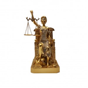 ENFEITE DE MESA EM RESINA MODELO DAMA DA JUSTIÇA 25CM  REF: QMH219058-25