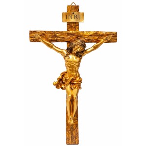 ENFEITE DE PAREDE DE RESINA MODELO JESUS NA CRUZ REF: ALJ2113263J