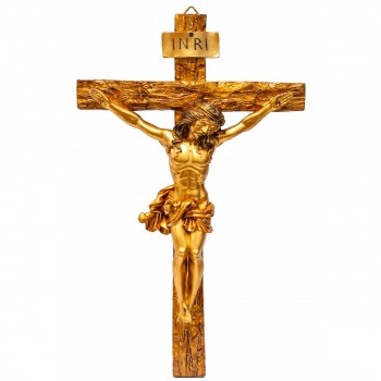 ENFEITE DE PAREDE DE RESINA MODELO JESUS NA CRUZ REF: ALJ2113263J