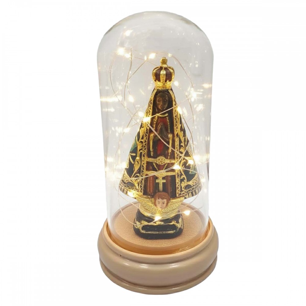 LUMINÁRIA DE RESINA E VIDRO MODELO NOSSA SENHORA REF: JYG-002