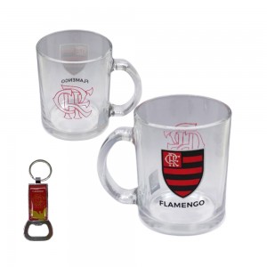CANECA DE VIDRO MODELO FLAMENGO 320ML REF: TWZB13150B-5