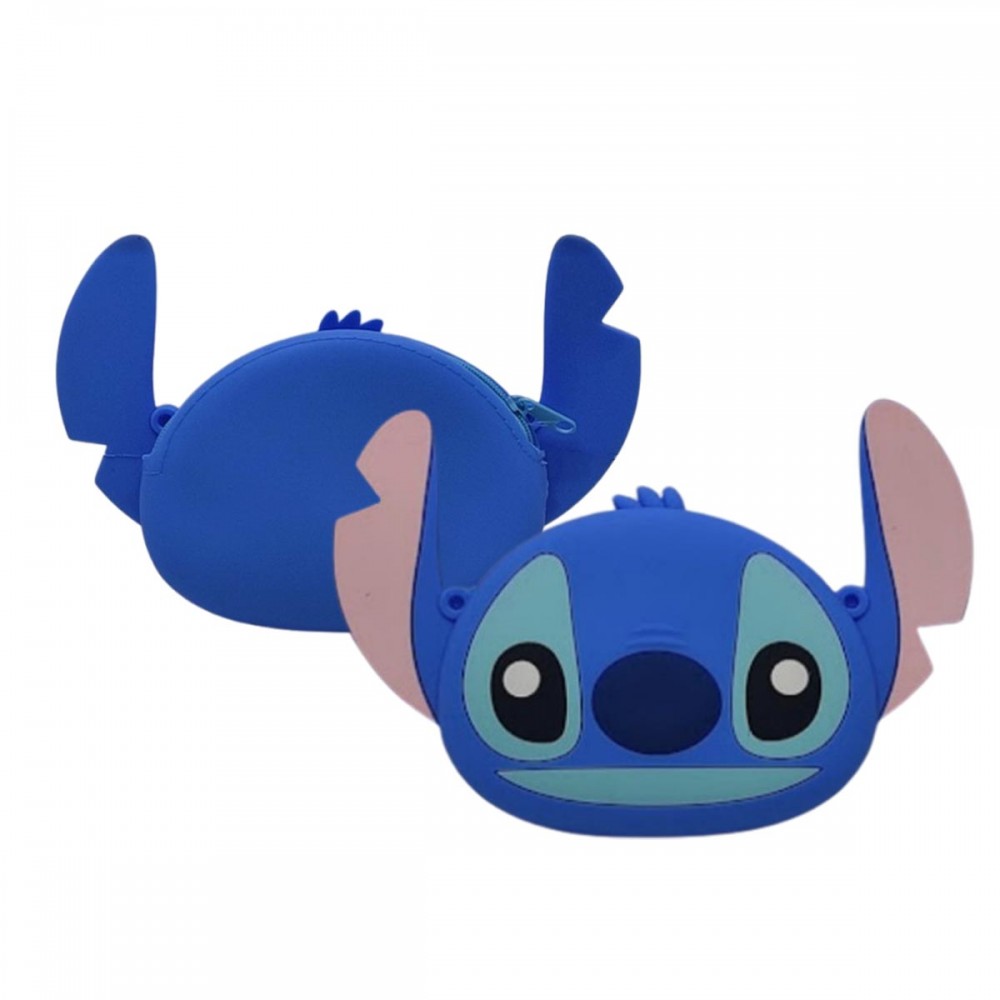 BOLSINHA COM ZIPER FORMATO STITCH EM PLÁSTICO EMBORRACHADO REF: DXD9005-ST1