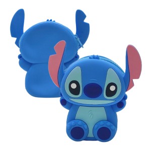 BOLSINHA COM ZIPER FORMATO STITCH EM PLÁSTICO EMBORRACHADO REF: DXD9005-ST2