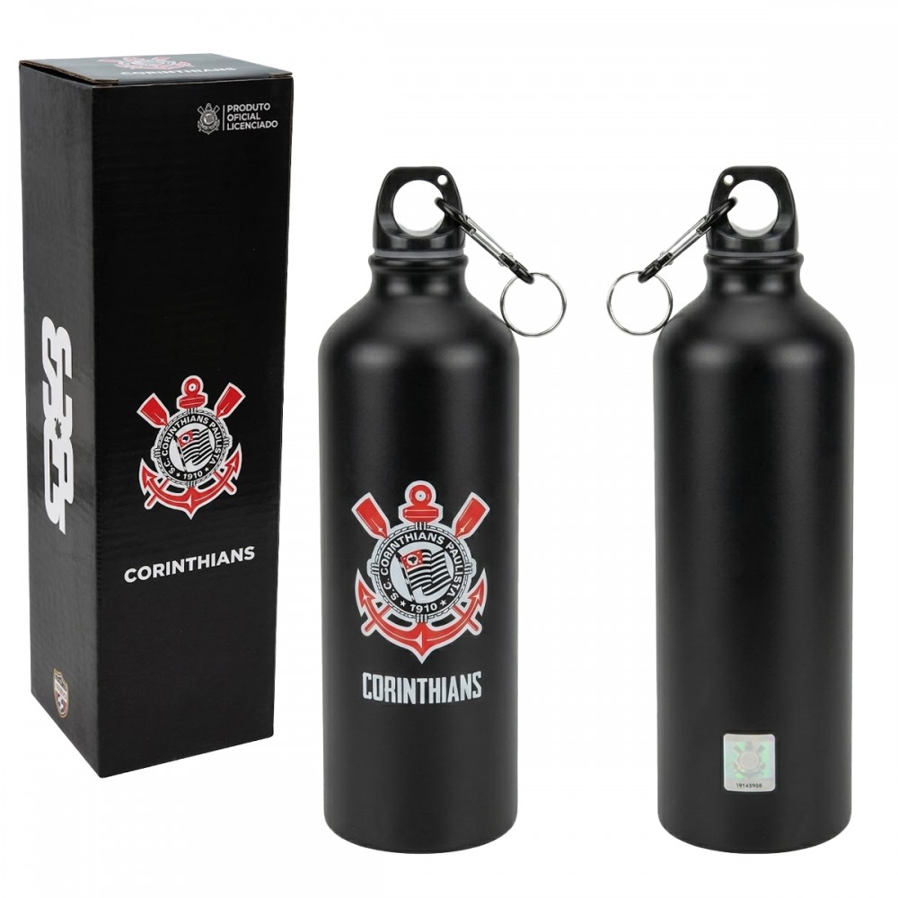 GARRAFA DE ALUMÍNIO MODELO CORINTHIANS 750ML REF: QH075-1