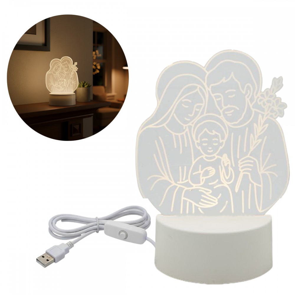 LUMINÁRIA SAGRADA FAMÍLIA DE PLÁSTICO COM LED REF: JD3068 LUMINÁRIA SAGRADA FAMÍLIA DE PLÁSTICO COM LED REF: JD3068