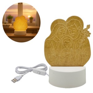 LUMINÁRIA SAGRADA FAMÍLIA DE PLÁSTICO COM LED REF: JD3068