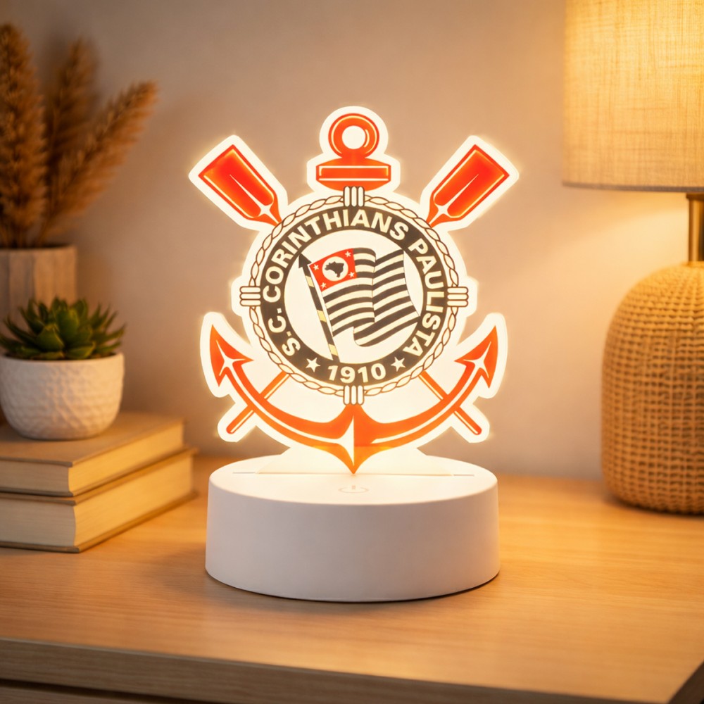 LUMINÁRIA DE PLÁSTICO VIA USB MODELO CORINTHIANS REF: JD3077-1