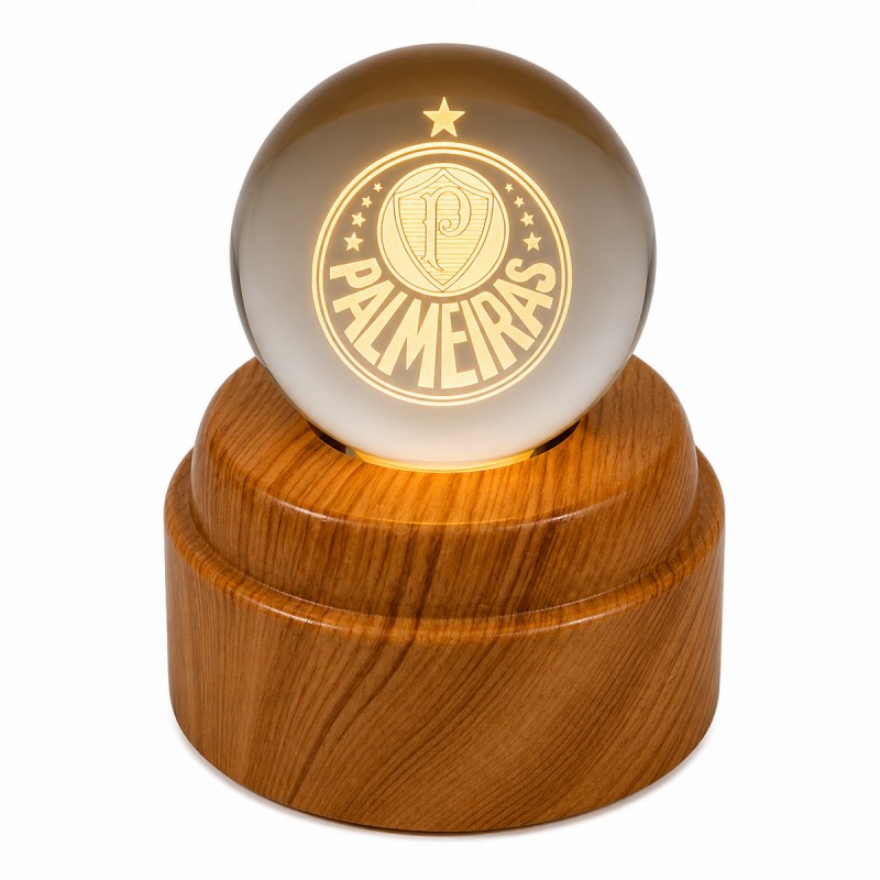 ENFEITE DE MESA GLOBO DE VIDRO GIRATÓRIO MODELO PALMEIRAS REF: SS-F8960-3 ENFEITE DE MESA GLOBO DE VIDRO GIRATÓRIO MODELO PALMEIRAS REF: SS-F8960-3