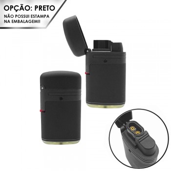 ACENDEDOR ZENGAZ DOUBLE JET PRETO REF: ZL-2A ACENDEDOR ZENGAZ DOUBLE JET PRETO REF: ZL-2A