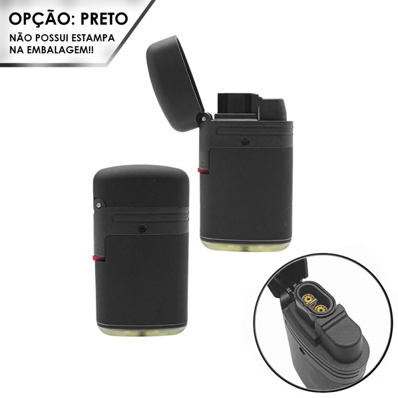 ACENDEDOR ZENGAZ DOUBLE JET PRETO REF: ZL-2A