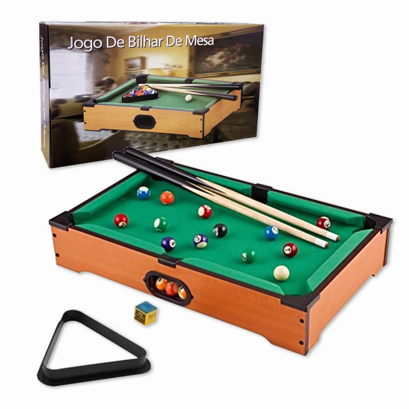 JOGO MINI MESA DE BILHAR EM MADEIRA REF: ZJFQ-0002