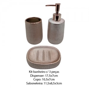 KIT BANHEIRO PORCELANA ROSA C/3PÇS REF: SXTE-5190 KIT BANHEIRO PORCELANA ROSA C/3PÇS REF: SXTE-5190