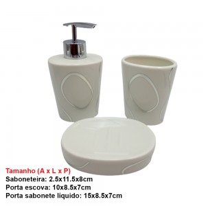 KIT DE BANHEIRO 3PÇS PRATA REF:BRCT-10372 KIT DE BANHEIRO 3PÇS PRATA REF:BRCT-10372
