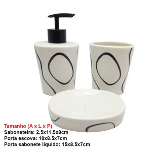 KIT DE BANHEIRO 3PÇS PRETO REF:BRCT-10372 KIT DE BANHEIRO 3PÇS PRETO REF:BRCT-10372