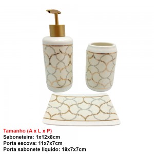 KIT DE BANHEIRO 3PÇS DOURADO REF: BRCT-10374 KIT DE BANHEIRO 3PÇS DOURADO REF: BRCT-10374