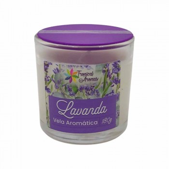 VELA DECORATIVA AROMÁTICA DE  LAVANDA EM VIDRO 180G REF: 5939125