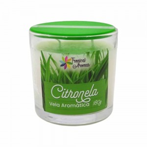 VELA DECORATIVA AROMÁTICA DE CITRONELA EM VIDRO 180G REF: 5939126