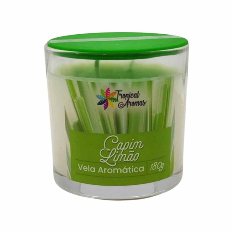 VELA DECORATIVA AROMÁTICA DE CAPIM LIMÃO EM VIDRO 180G REF: 5939170