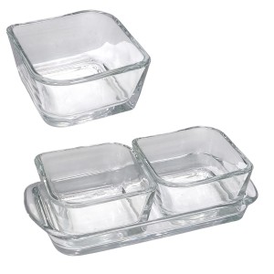 KIT PETISCO DE VIDRO COM 3 PEÇAS REF: PD1279GCL