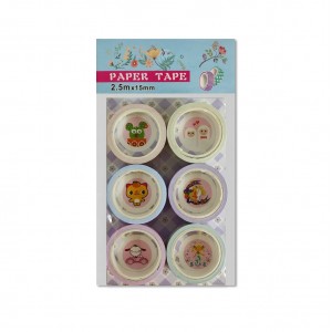 PACOTE DE FITAS ADESIVAS COM 6 UNIDADES COLORIDAS  REF: APG001