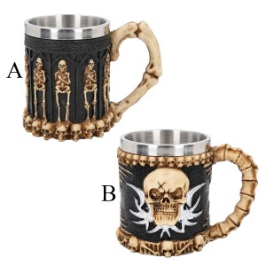 CANECA MEDIEVAL 430ML MODELO CAVEIRA DE INOX REF: CZ-01 