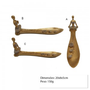 PORTA INCENSO DE RESINA YOGA DOURADO REF: SRES-E19