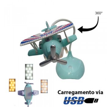 LUMINÁRIA DE MESA MODELO AVIÕES EM PLÁSTICO REF: YC-1819 LUMINÁRIA DE MESA MODELO AVIÕES EM PLÁSTICO REF: YC-1819