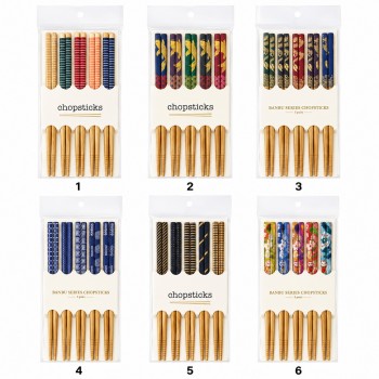 KIT COM 5 PARES DE HASHI DE MADEIRA REF: 90316