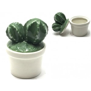 ENFEITE DECORATIVO MODELO CACTO EM CERÂMICA