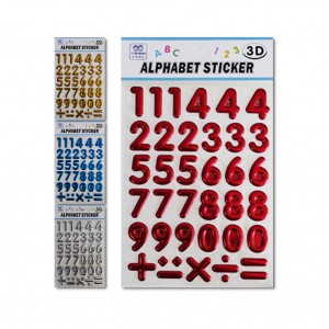 CARTELA DE ADESIVOS MODELO NÚMEROS EM PLÁSTICO  REF: TJA-002