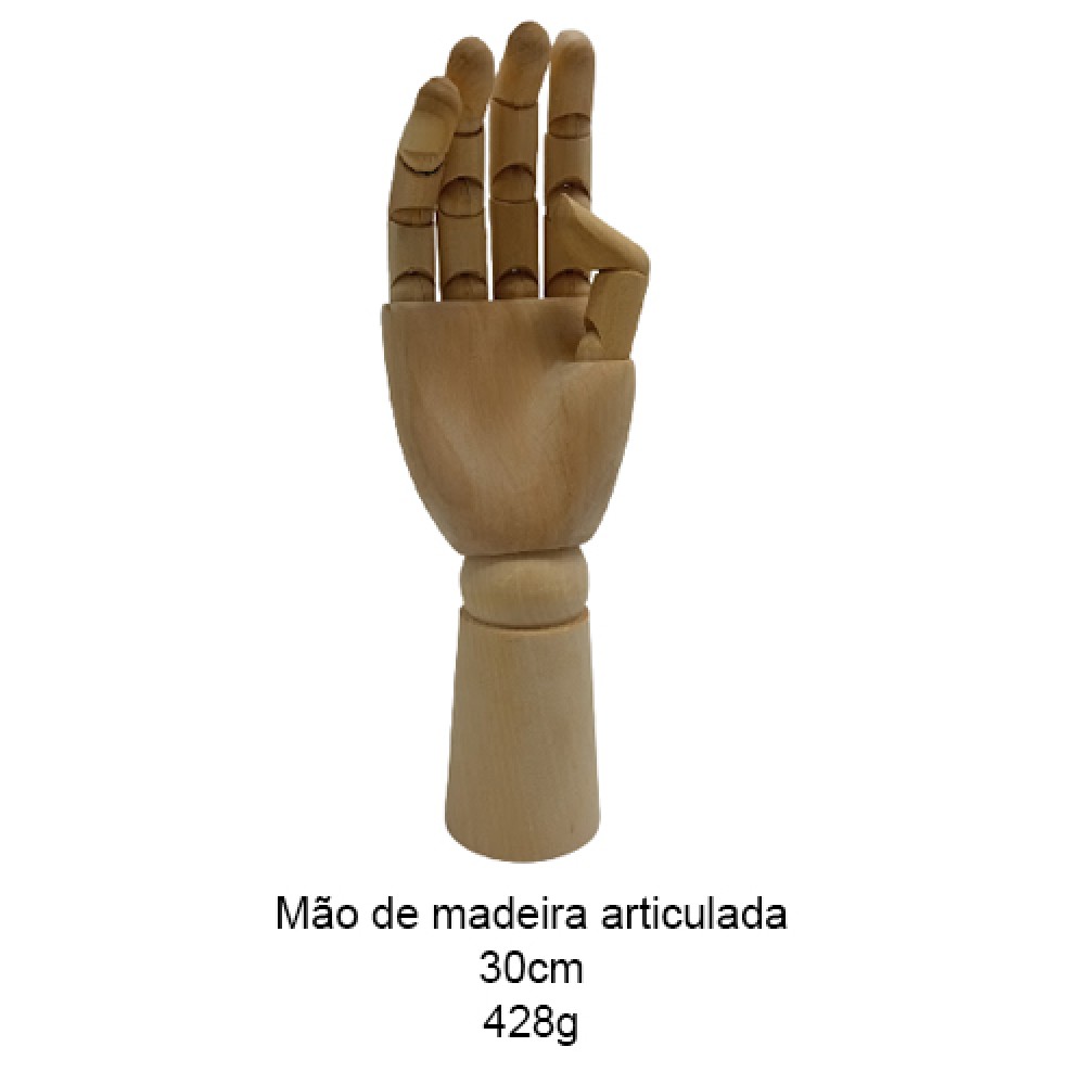 MÃO DE MADEIRA ARTICULÁVEL 30CM REF: M12