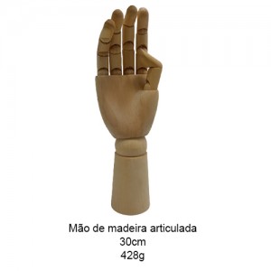MÃO DE MADEIRA ARTICULÁVEL 30CM REF: M12