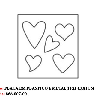PLACA PARA CORTE. TAM: 14X1.5X15.5CM