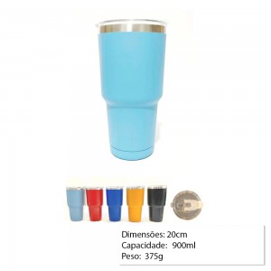 COPO COM TAMPA EM AÇO INOX 900ML REF: YN-005 COPO COM TAMPA EM AÇO INOX 900ML REF: YN-005
