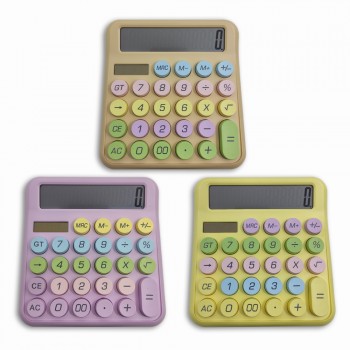 MINI CALCULADORA DE BOLSO COLORIDA EM PLÁSTICO REF: 2001B
