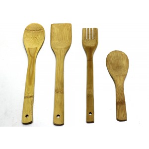 JOGO DE TALHERES EM BAMBU 4PCS