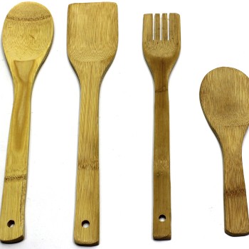 JOGO DE TALHERES EM BAMBU 4PCS
