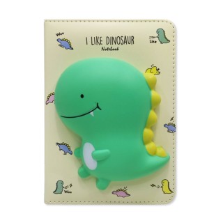 CADERNO COM CAPA SQUISHY MODELO DINOSSAURO COM 128 FOLHAS REF: APIG6036