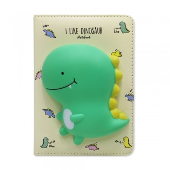 CADERNO COM CAPA SQUISHY MODELO DINOSSAURO COM 128 FOLHAS REF: APIG6036