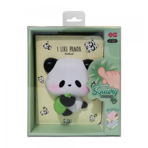 CADERNO COM CAPA SQUISHY MODELO PANDA COM 128 FOLHAS REF: APIG6037