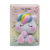 CADERNO COM CAPA SQUISHY MODELO UNICÓRNIO COM 128 FOLHAS REF: APIG6038
