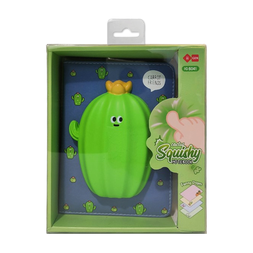 CADERNO COM CAPA SQUISHY MODELO CACTO COM 128 FOLHAS REF: APIG6041
