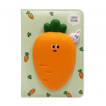 CADERNO COM CAPA SQUISHY MODELO CENOURA COM 128 FOLHAS REF: APIG6042