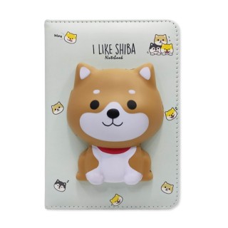 CADERNO COM CAPA SQUISHY MODELO CACHORRO COM 128 FOLHAS REF: APIG6047