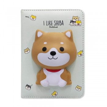 CADERNO COM CAPA SQUISHY MODELO CACHORRO COM 128 FOLHAS REF: APIG6047