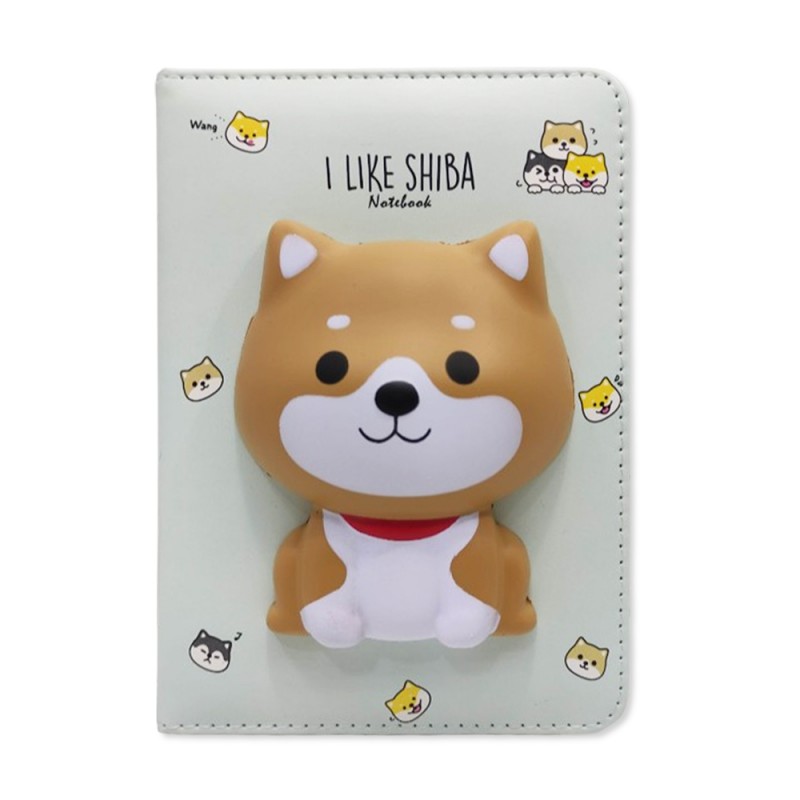 CADERNO COM CAPA SQUISHY MODELO CACHORRO COM 128 FOLHAS REF: APIG6047
