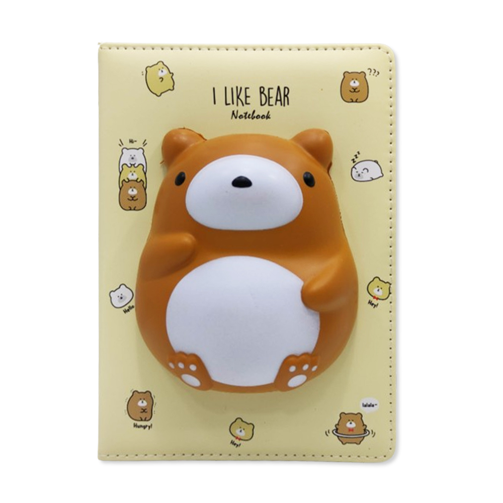 CADERNO COM CAPA SQUISHY MODELO URSO COM 128 FOLHAS REF: APIG6049