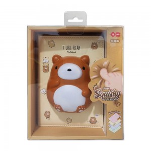 CADERNO COM CAPA SQUISHY MODELO URSO COM 128 FOLHAS REF: APIG6049