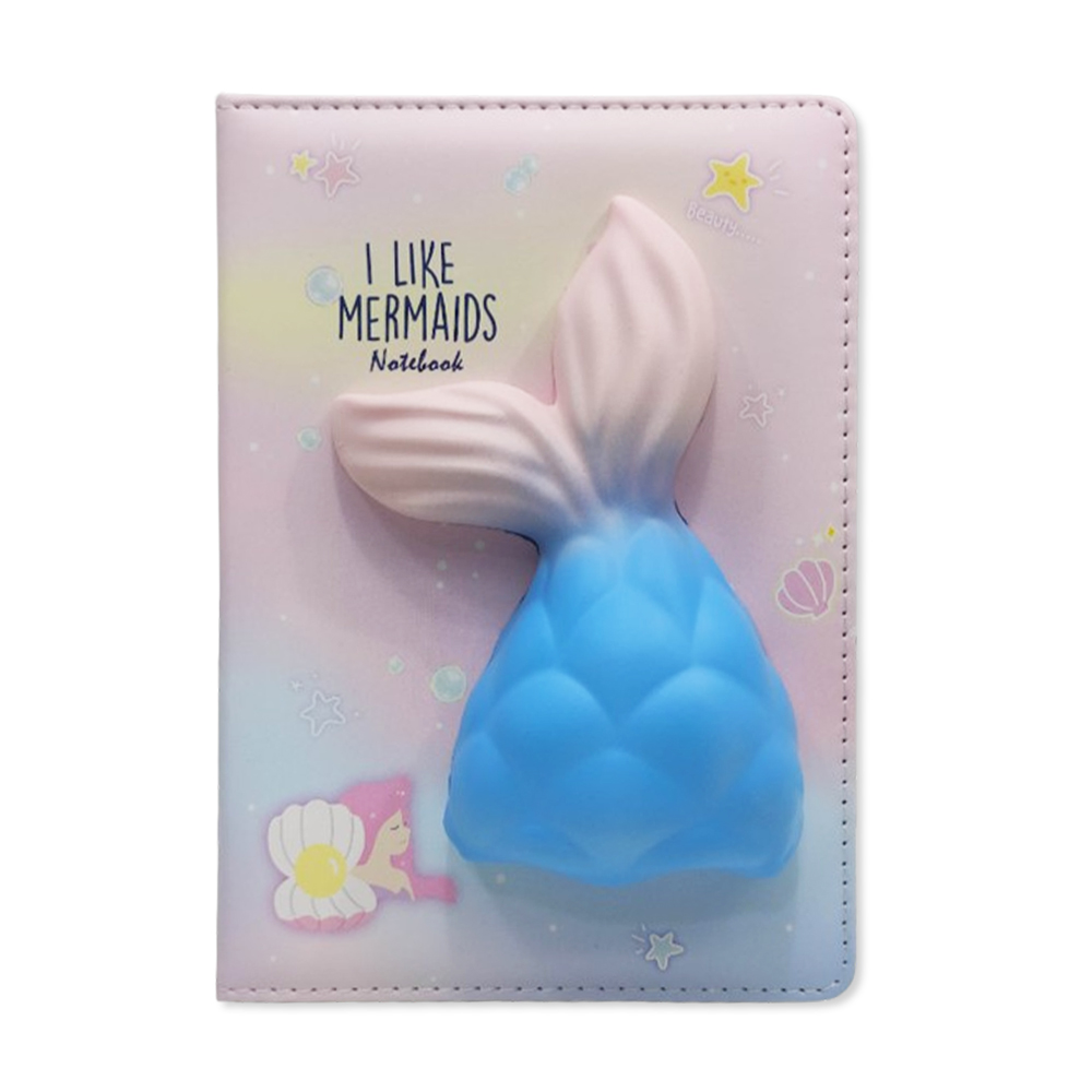 CADERNO COM CAPA SQUISHY MODELO SEREIA COM 128 FOLHAS REF: APIG6057